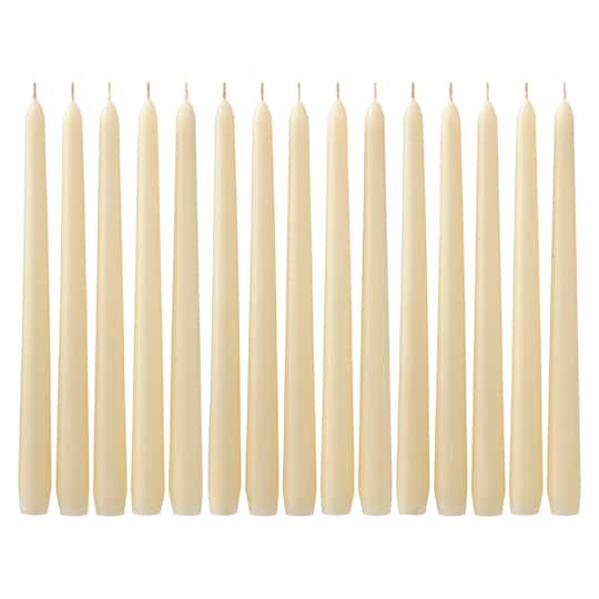 12 Packs: 15 ct. (180 total) Basic Elements&#x2122; 10&#x22; Ivory Taper Candles by Ashland&#xAE;